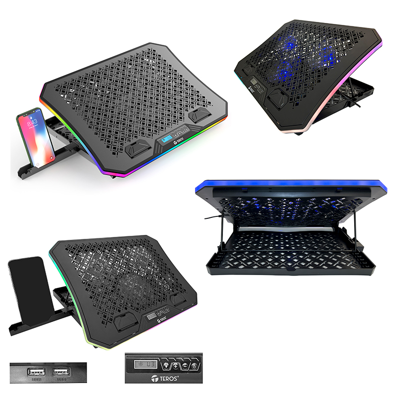 cooler para notebook te7130n  compatibles con nbhasta 19  3 fan de 11cm luces