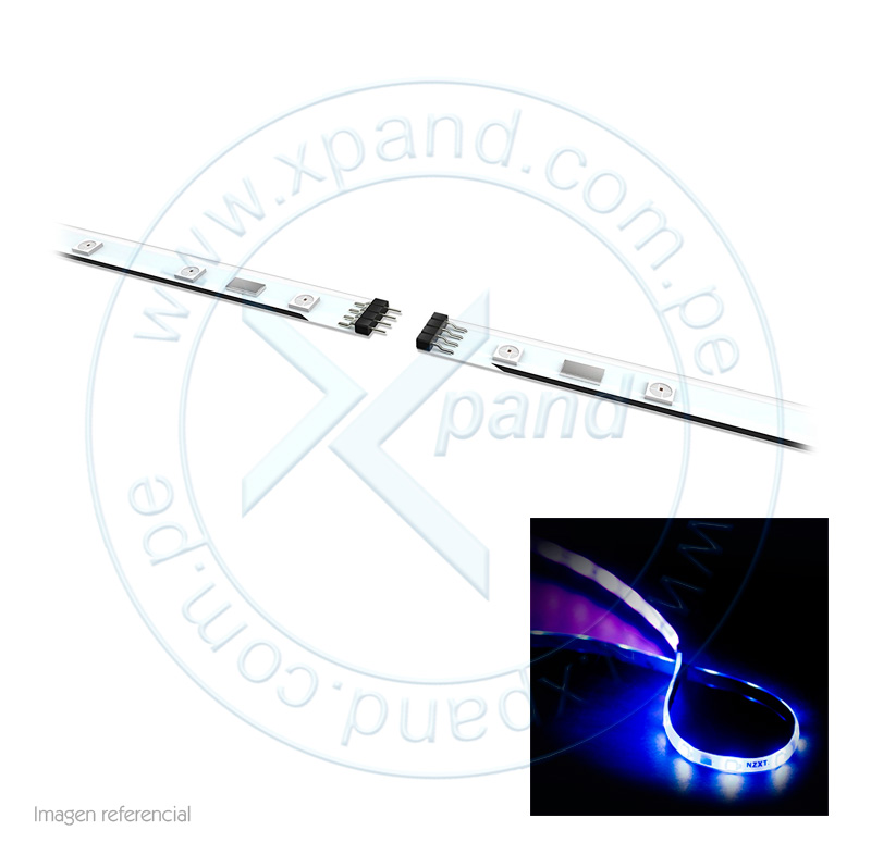 kit de extension nzxt hue led rgb cables de 30cm y 10 cm cinta de doble pega 