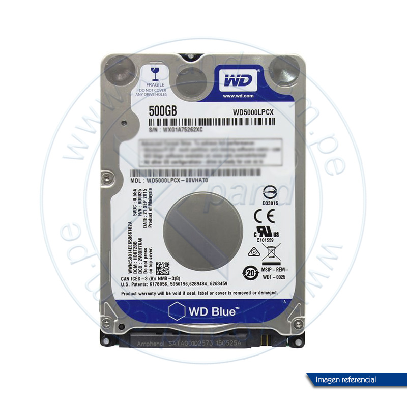 disco duro western digital blue 500gb sata 6 0 gb s 5400 rpm 2 5 