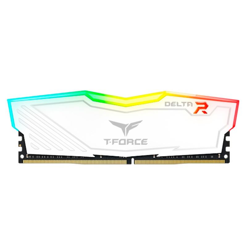 memoria teamgroup t force delta rgb 32gb ddr4 3200mhz cl 16 1 35v blanco 