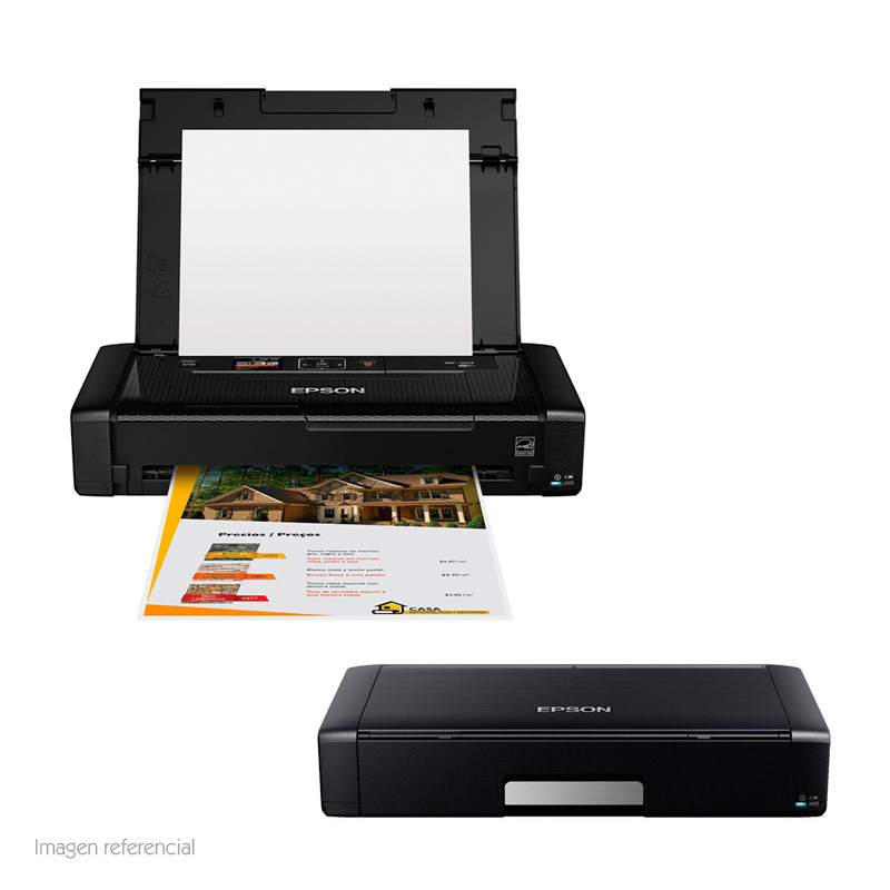 impresora portatil de tinta epson workforce wf 100 wifi usb  imprime 7 ppm 4 p