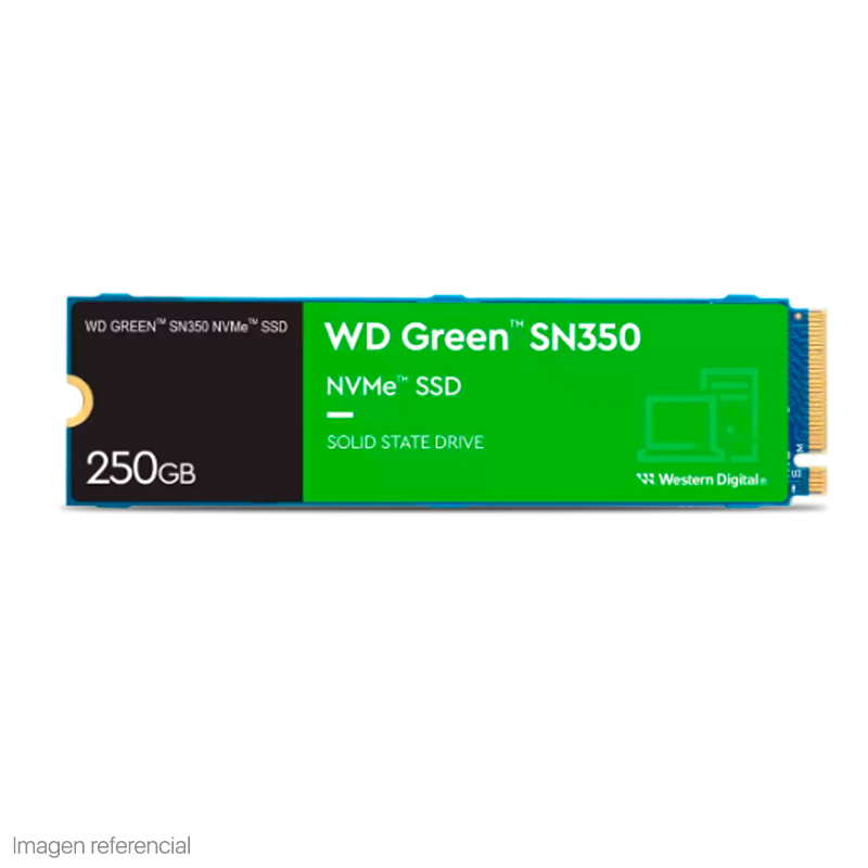 unidad de estado solido western digital green sn350 nvme 250gb m 2 2280 interfaz