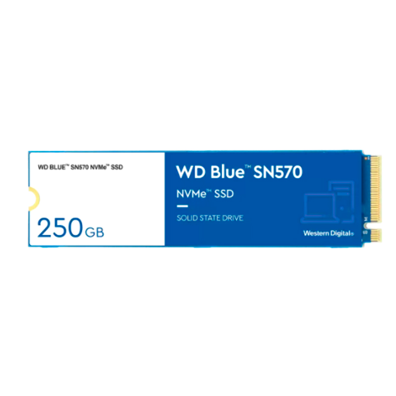 unidad de estado solido western digital blue sn570 250gb m 2 2280 pcie gen 3 0 x4 n