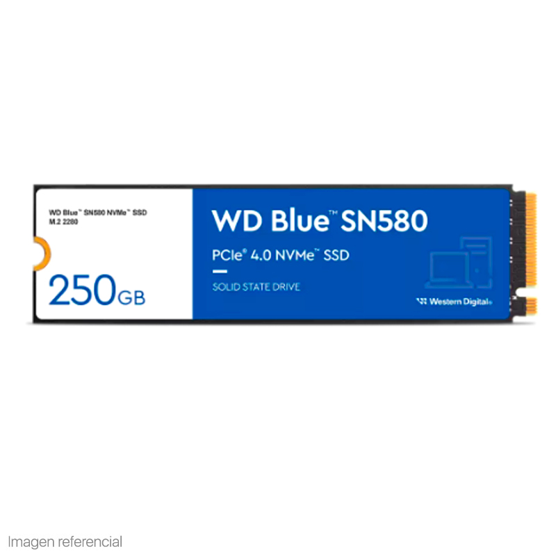 unidad de estado solido western digital blue sn580 nvme 250gb m 2 2280 pcie gen4 nvme