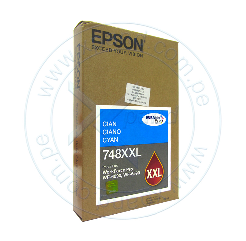 epson t748xxl cartucho de tinta color cyan durabrite pro de alta capacidad extra 