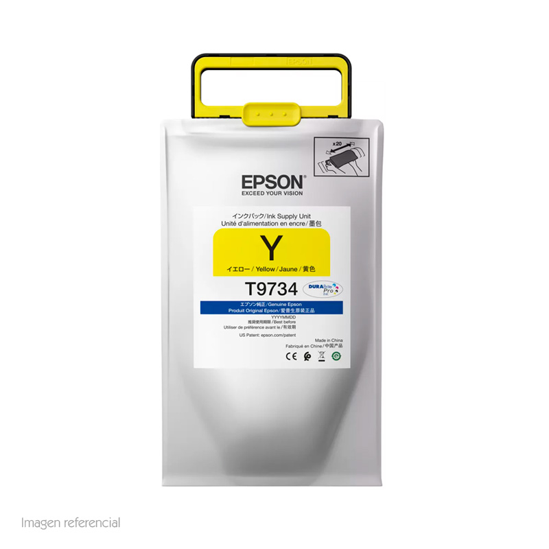 bolsa de tinta epson durabrite pro t973420 coloryellow  para impresora epson wor