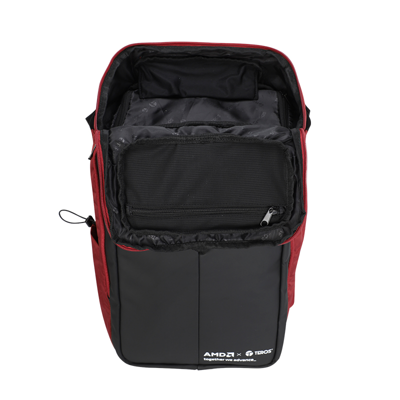Vista 7 de teros - TE-ATK9060 - Mochilas, maletines y soportes - Backpack TEROS Alltracker AMD TE-ATK9060, para Notebooks de hasta 15.6", Rojo/Negro