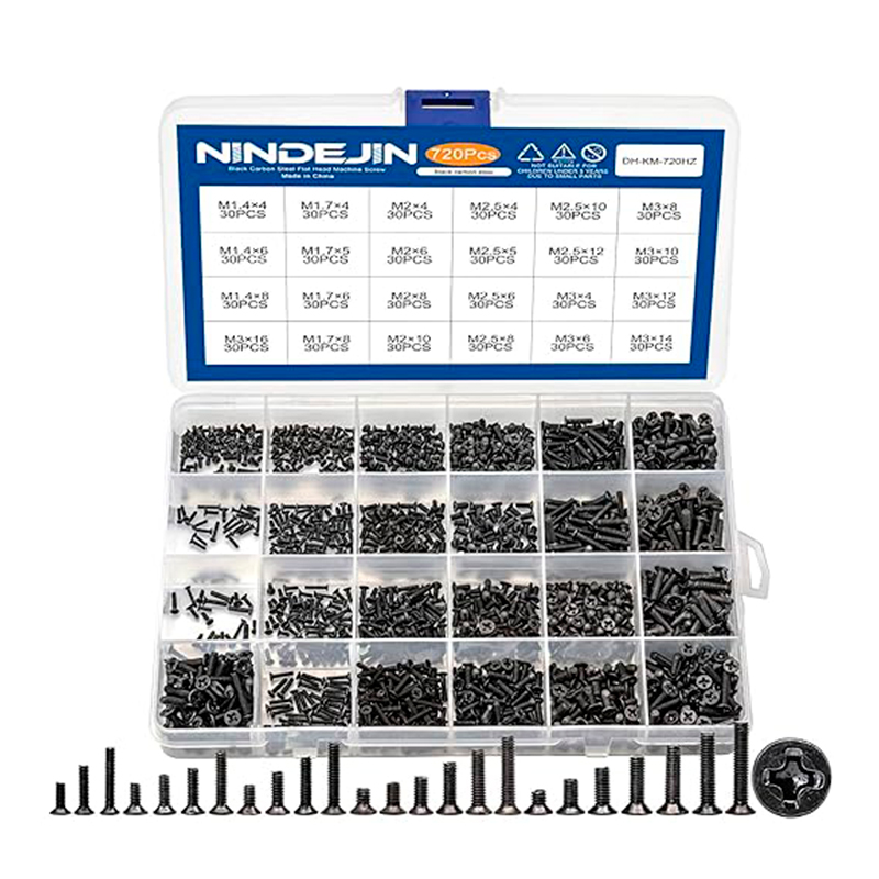 nindejin - FLAT_SCREW_720PCS - Accesorios varios - Kit de Tornillos Planos Nindejin (720 Piezas)