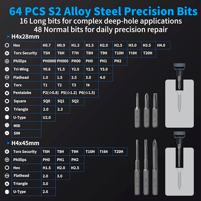 Vista 5 de strebito - PRECISION_SCREWDRIVER_SET - Accesorios varios - Mini Destornillador Eléctrico Strebito de Precisión 70 en 1