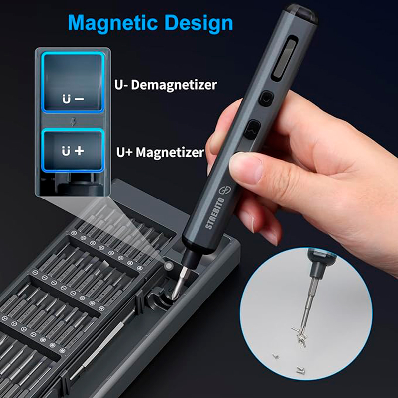 Vista 4 de strebito - PRECISION_SCREWDRIVER_SET - Accesorios varios - Mini Destornillador Eléctrico Strebito de Precisión 70 en 1