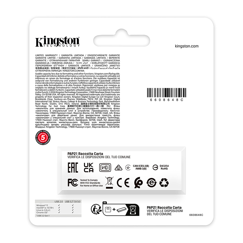 MEMORIA USB KINGSTON DATATRAVELER EXODIA G2 256GB USB 3.2 GEN 1 - VERDE LIMA - Image 5