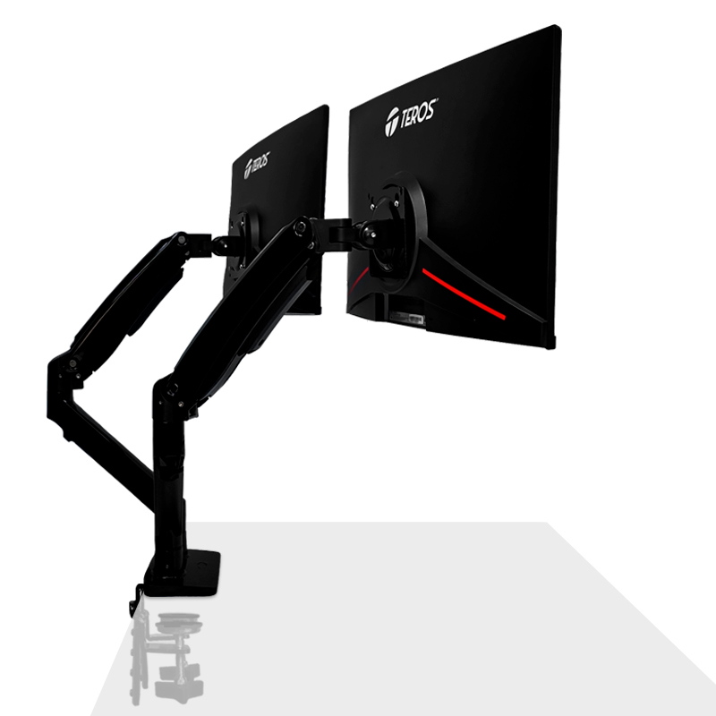Vista 3 de teros - TE7114 - Mochilas, maletines y soportes - Soporte de Escritorio Dual TEROS TE-7114 para 2 Monitores (22"-32")