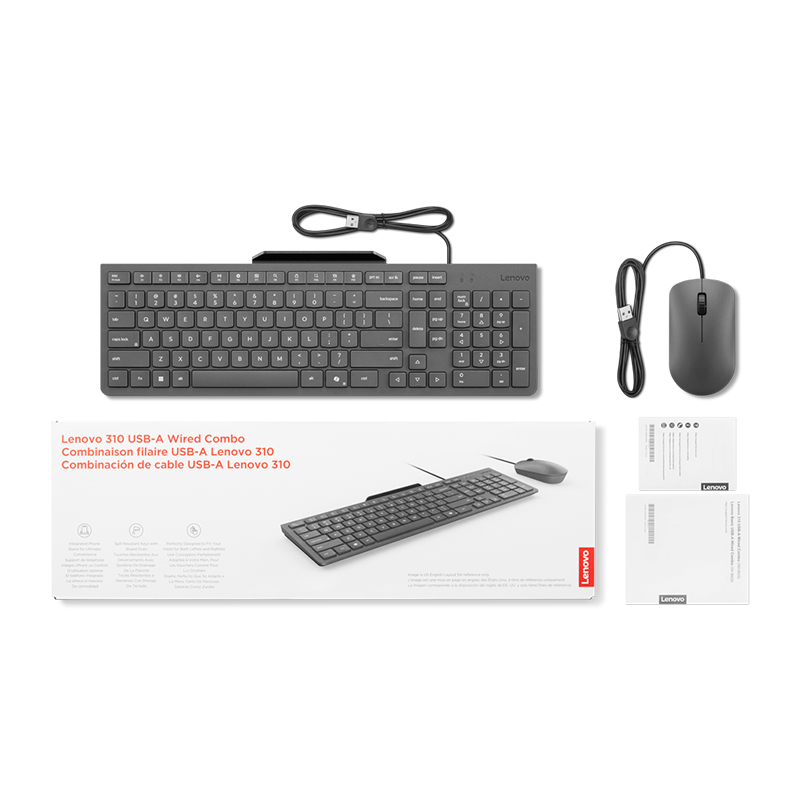 Combo Kit de Teclado + Mouse Lenovo 310, Interfaz: USB-A con cable, en Español (LA) - Image 4