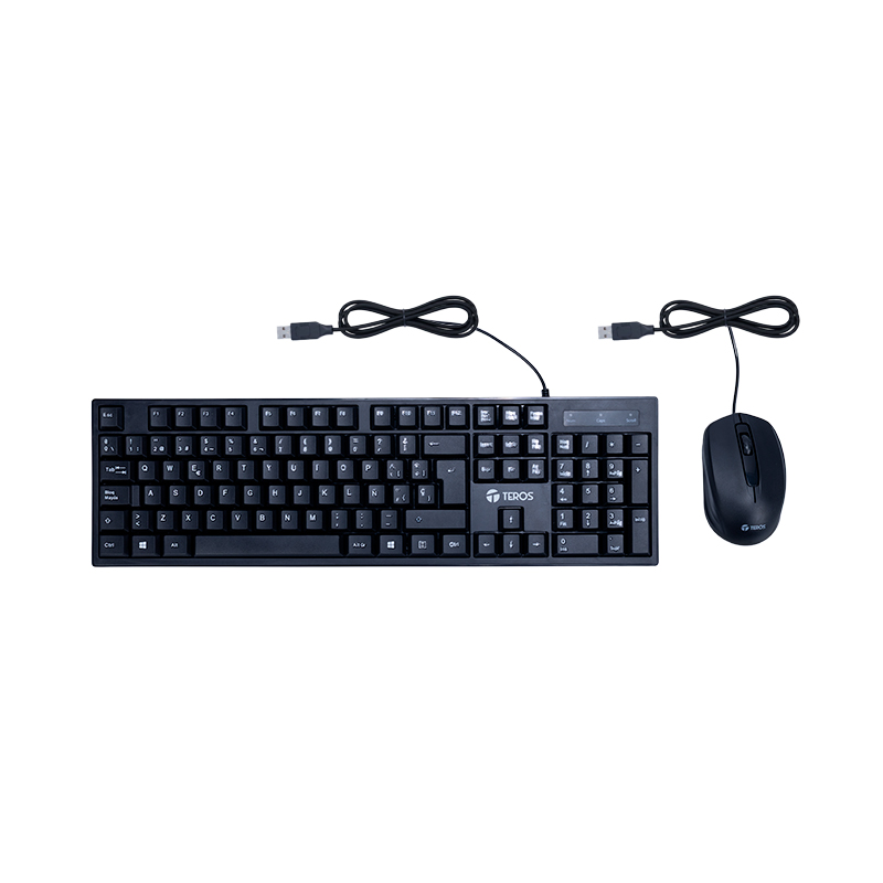 Combo Kit alámbrico teclado y mouse TEROS TE-5015S, USB - Image 2