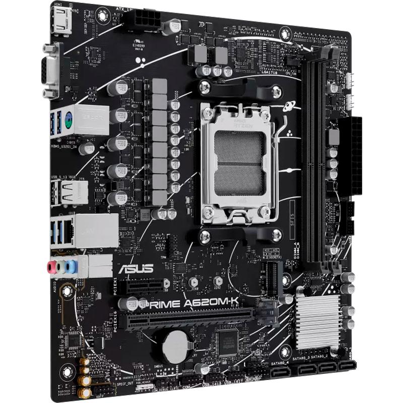 Motherboard ASUS PRIME A620M-K, Chipset AMD A620, Socket AMD AM5, mATX - Image 2