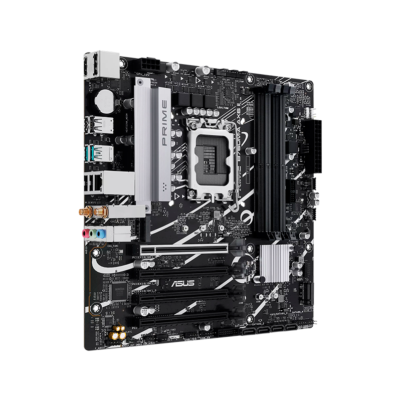 Vista 2 de asus - PRIME B760M-A AX6 II - Placas madre - Placa madre ASUS Prime B760M-A AX6 II, Intel B760, LGA1700, DDR5, WiFi 6, mATX