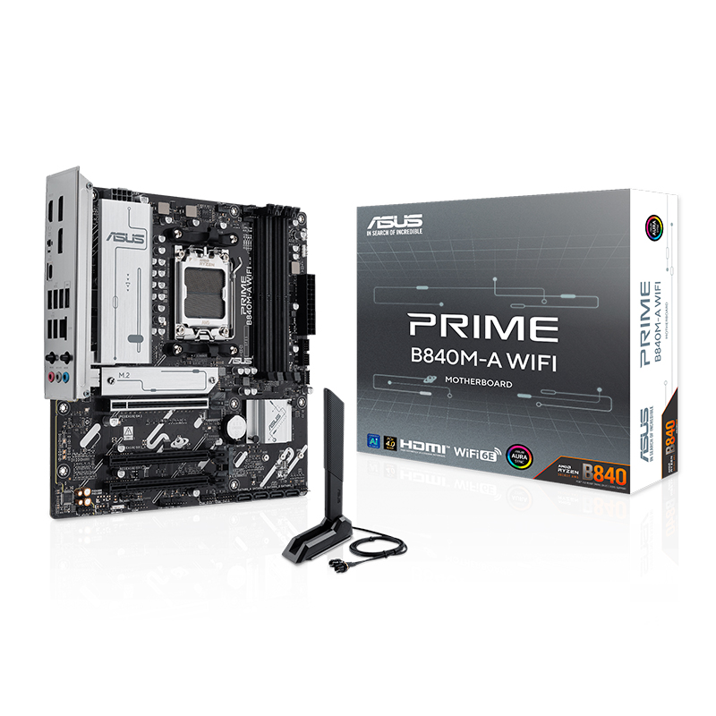 asus - PRIME B840M-A WIFI - Placas madre - Motherboard ASUS Prime B840M-A WiFi, AMD B840, AM5, DDR5, mATX