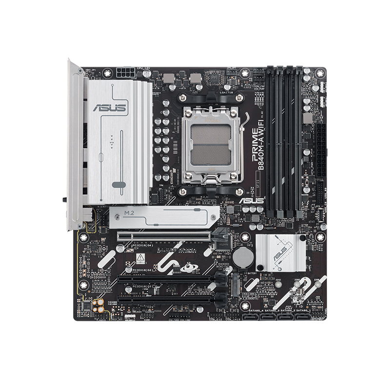 Vista 3 de asus - PRIME B840M-A WIFI - Placas madre - Motherboard ASUS Prime B840M-A WiFi, AMD B840, AM5, DDR5, mATX