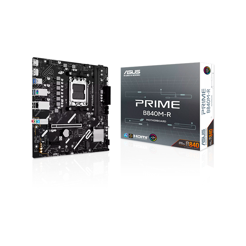 asus - PRIME B840M-R - Placas madre - Placa madre ASUS Prime B840M-R, AMD B840, AM5, DDR5, 2 DIMM, mATX