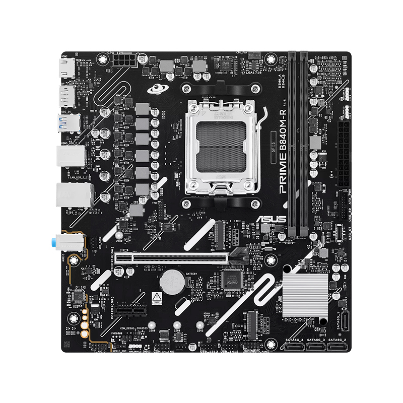 Vista 9 de asus - PRIME B840M-R - Placas madre - Placa madre ASUS Prime B840M-R, AMD B840, AM5, DDR5, 2 DIMM, mATX
