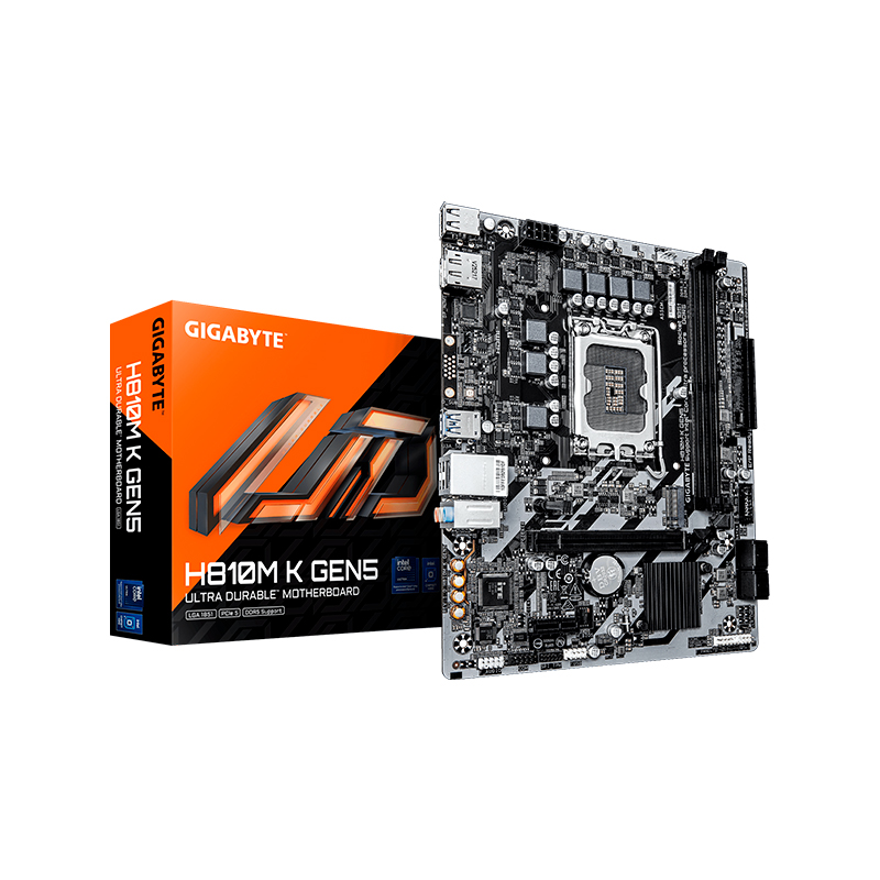 Vista 2 de gigabyte - H810M K GEN5 - Placas madre - Motherboard GIGABYTE H810M K GEN5, Chipset Intel H810, Socket Intel LGA1851, Micro ATX