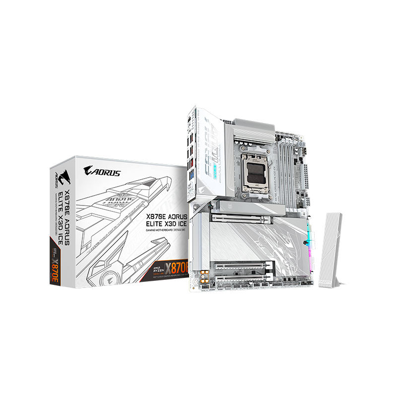 Vista 2 de gigabyte - X870E A ELITE X ICE - Placas madre - Motherboard GIGABYTE X870E AORUS ELITE X3D ICE, Chipset AMD X870E, Socket AM5, ATX