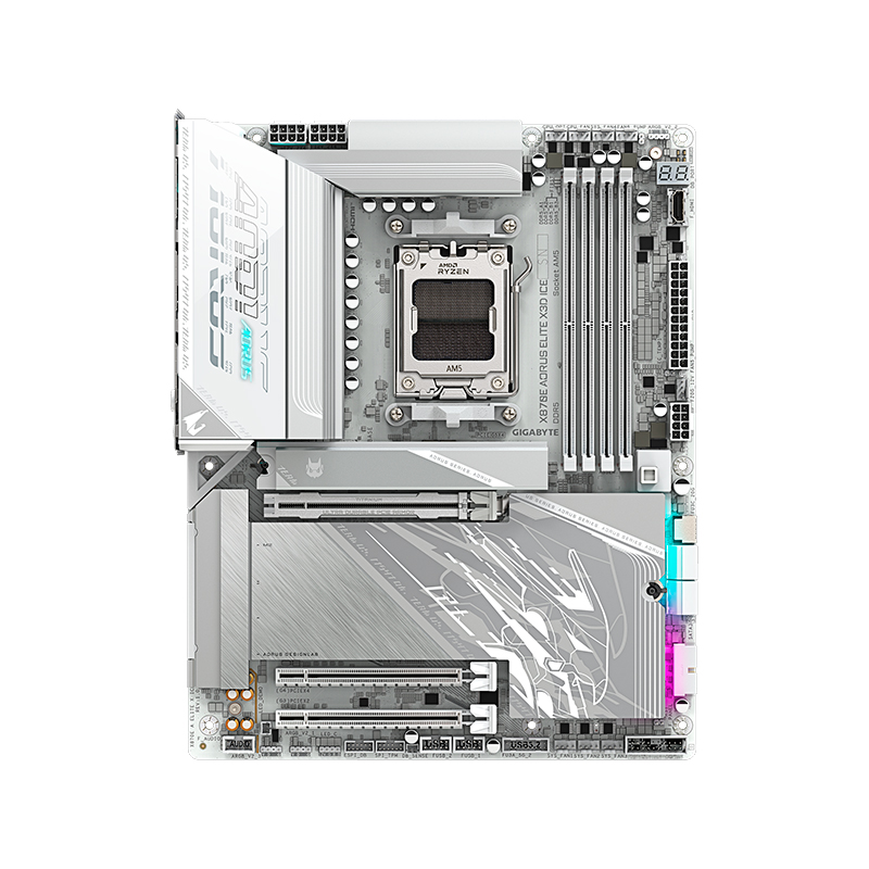 Vista 3 de gigabyte - X870E A ELITE X ICE - Placas madre - Motherboard GIGABYTE X870E AORUS ELITE X3D ICE, Chipset AMD X870E, Socket AM5, ATX