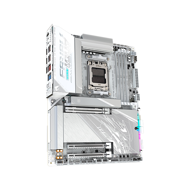 Vista 4 de gigabyte - X870E A ELITE X ICE - Placas madre - Motherboard GIGABYTE X870E AORUS ELITE X3D ICE, Chipset AMD X870E, Socket AM5, ATX