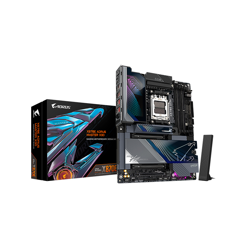 Vista 2 de gigabyte - X870E A MASTER X - Placas madre - Motherboard GIGABYTE X870E AORUS MASTER X3D, Chipset AMD X870E, Socket AM5, ATX