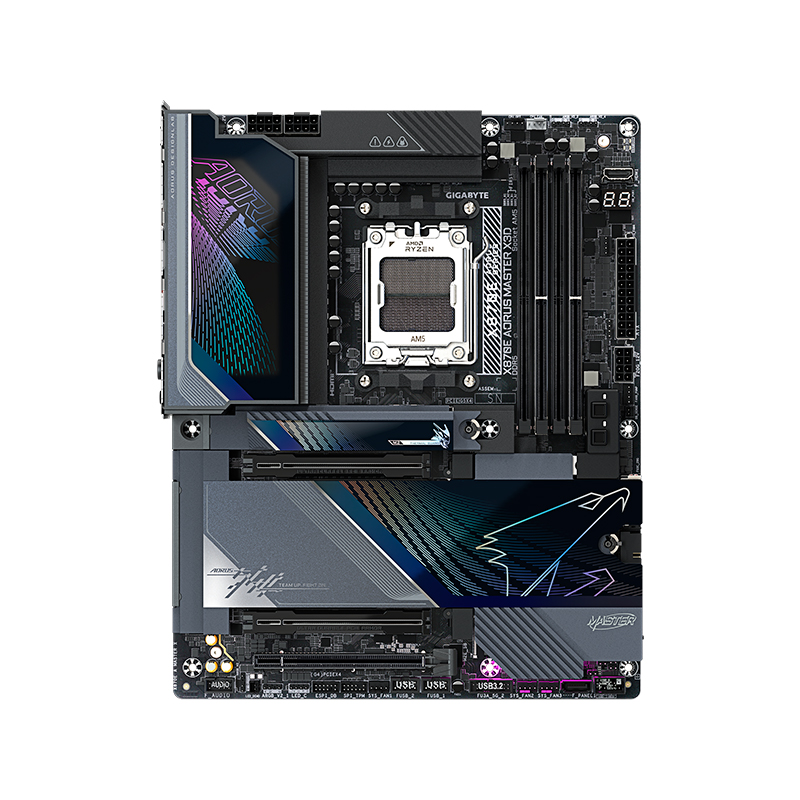 Vista 3 de gigabyte - X870E A MASTER X - Placas madre - Motherboard GIGABYTE X870E AORUS MASTER X3D, Chipset AMD X870E, Socket AM5, ATX
