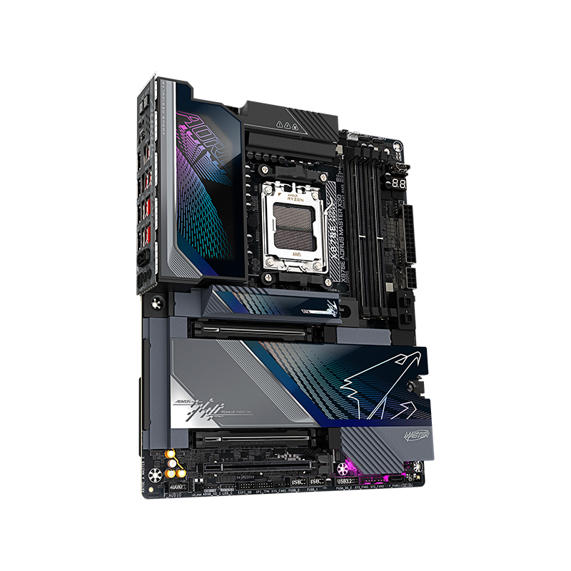 Vista 5 de gigabyte - X870E A MASTER X - Placas madre - Motherboard GIGABYTE X870E AORUS MASTER X3D, Chipset AMD X870E, Socket AM5, ATX