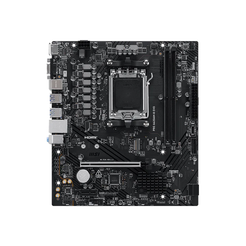 Motherboard MSI PRO A620AM-B EVO, Chipset AMD A620A, Socket AM5, HDMI, VGA, mATX - Image 2