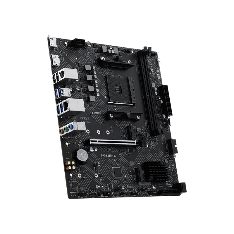 Vista 3 de msi - PRO B550M-B - Placas madre - Motherboard MSI PRO B550M-B, Chipset AMD B550, Socket AM4, DDR4, Micro-ATX