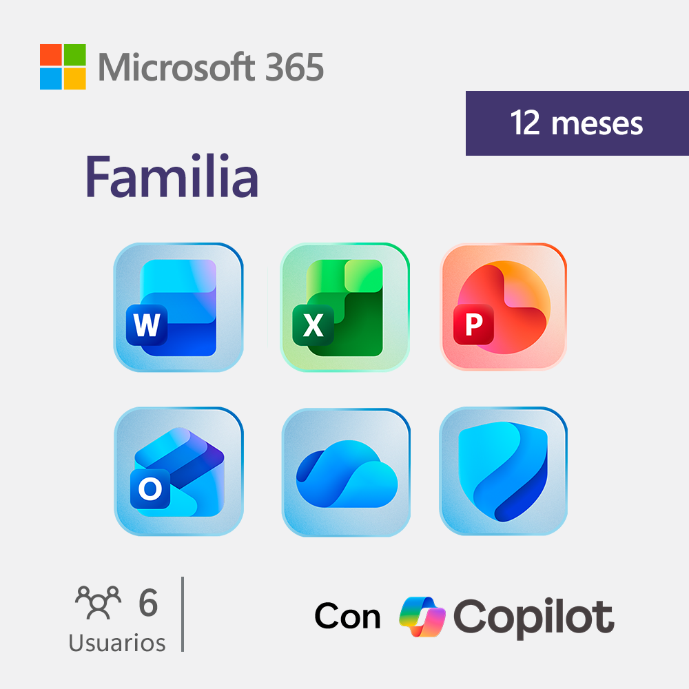 Vista 2 de microsoft oem - EP2-32295 - Ofimatica y productividad - Licencia Microsoft 365 Familia 1 Año ESD (1-6 Usuarios)