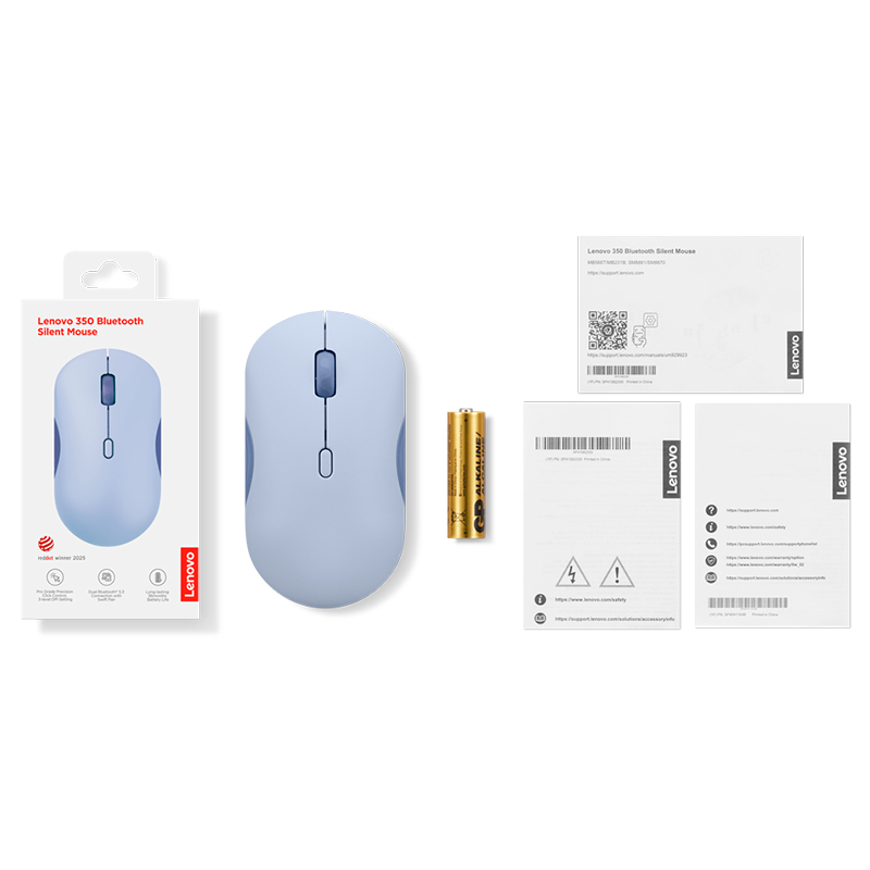 Mouse Lenovo 350 silencioso, Interfaz Bluetooth, Color Uva Meta , sin batería - Image 5