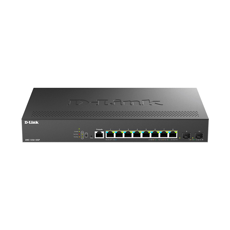 d-link - DMS-1250-10SP - Switches - Switch Inteligente D-Link 8 Puertos 2.5G