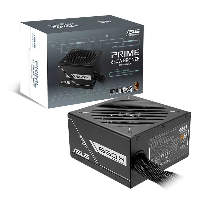 asus - PRIME-650B-BLACK - Cases y gabinetes - Fuente de alimentacion ASUS Prime 650B Black, 650W, 80 PLUS Bronze, Formato ATX,