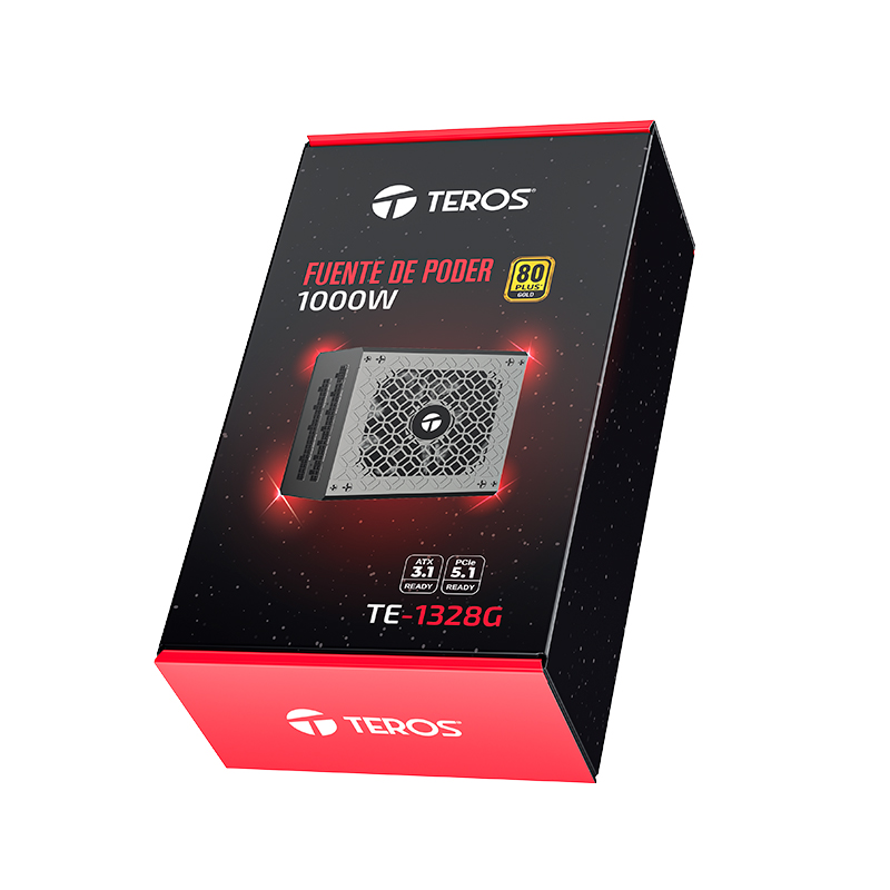 Fuente de alimentación gamer TEROS TE-1328G, Formato ATX, 1000W, 100V/240V, 80 PLUS GOLD - Image 8