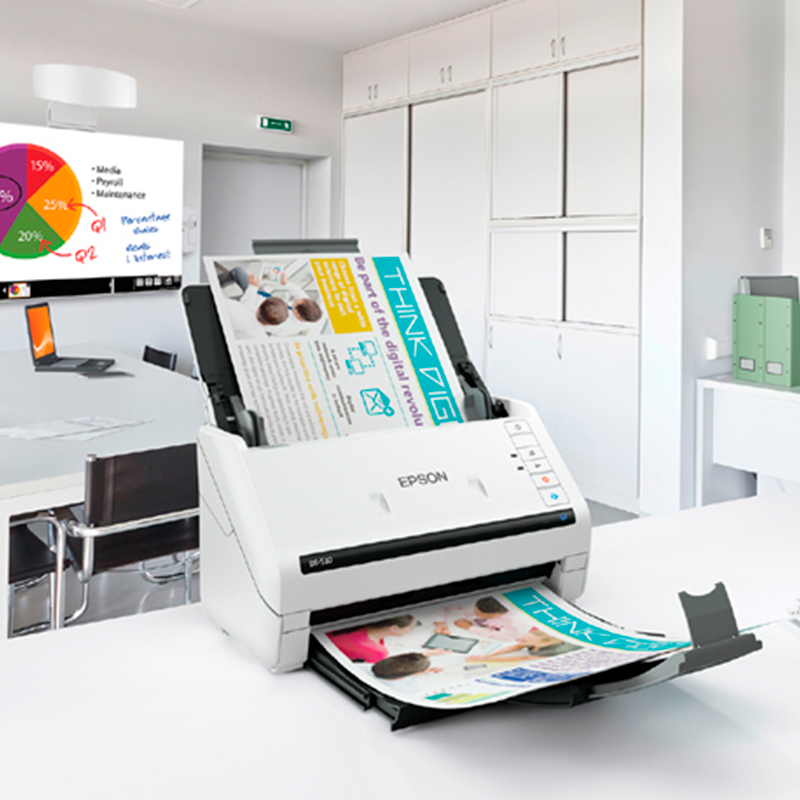 Vista 7 de epson - comercial - B11B286201 - Scanners - Escáner Epson DS-530X dúplex 45ppm/90ipm ADF 100 hojas 600dpi TWAIN/ISIS OCR