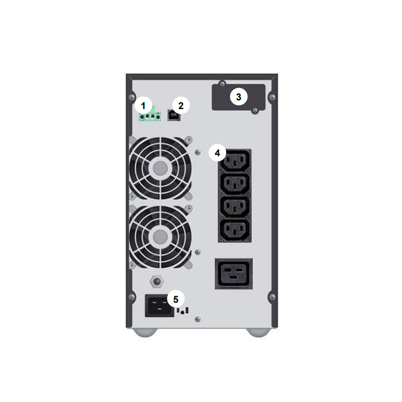 Vista 2 de eaton - 9103-73887XD1 - UPS - UPS Online Eaton DX 2000i, 2kVA/1.8kW, doble conversion, torre, 4x IEC C13, USB + LCD