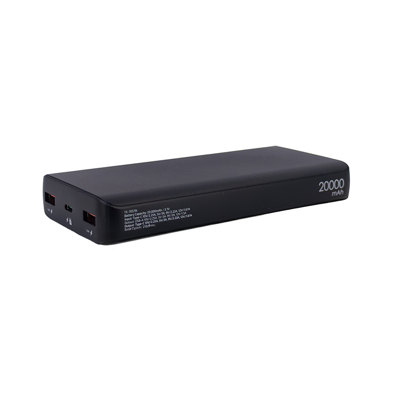 Vista 4 de teros - TE7057N - Baterias y energia movil - Powerbank Teros TE-7057N 20000mAh USB-A/C Negro