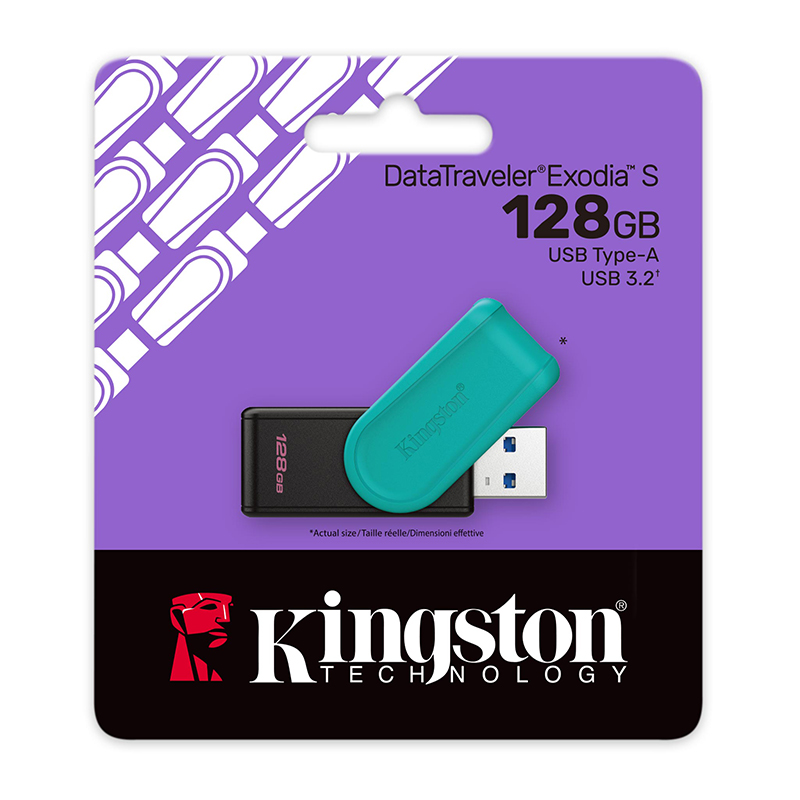 Vista 3 de kingston - DTXS/128GB - USB y tarjetas de memoria - Memoria USB Kingston DataTraveler Exodia S 128GB USB 3.2 Verde