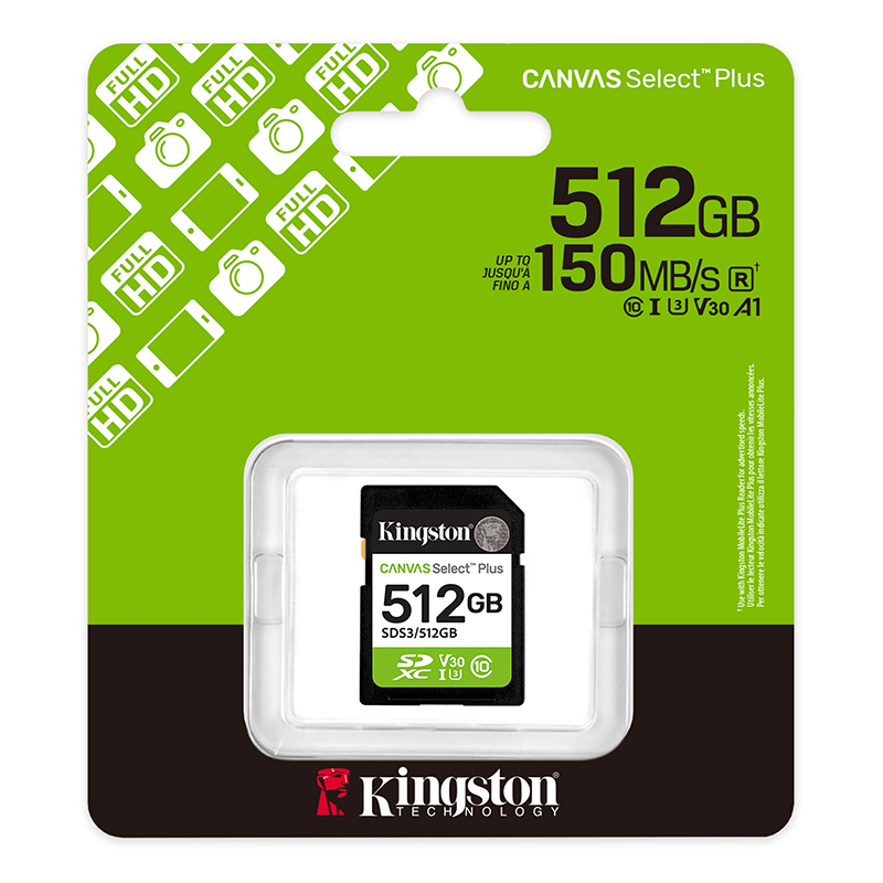 Memoria Card SD Kingston SD Canvas Select Plus 512GB, categoría de velocidad: UHS-I/U3/V30 - Image 3
