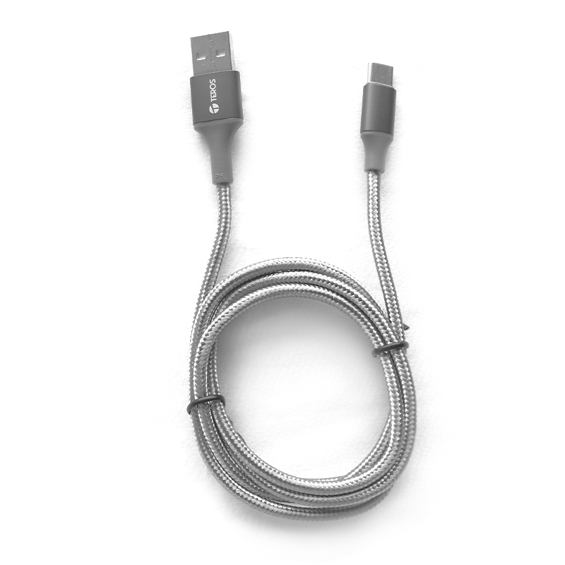 Vista 2 de teros - TE70211L - Cables, adaptadores y hubs - Cable USB TEROS TE-70211W Tipo A a Tipo C, Carga Rápida 60W, Gris