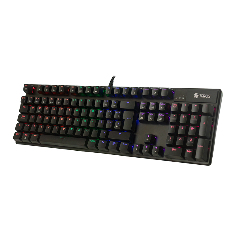 Teclado mecánico TE-4068G, retroiluminación rainbow, USB 2.0, español, color negro - Image 2