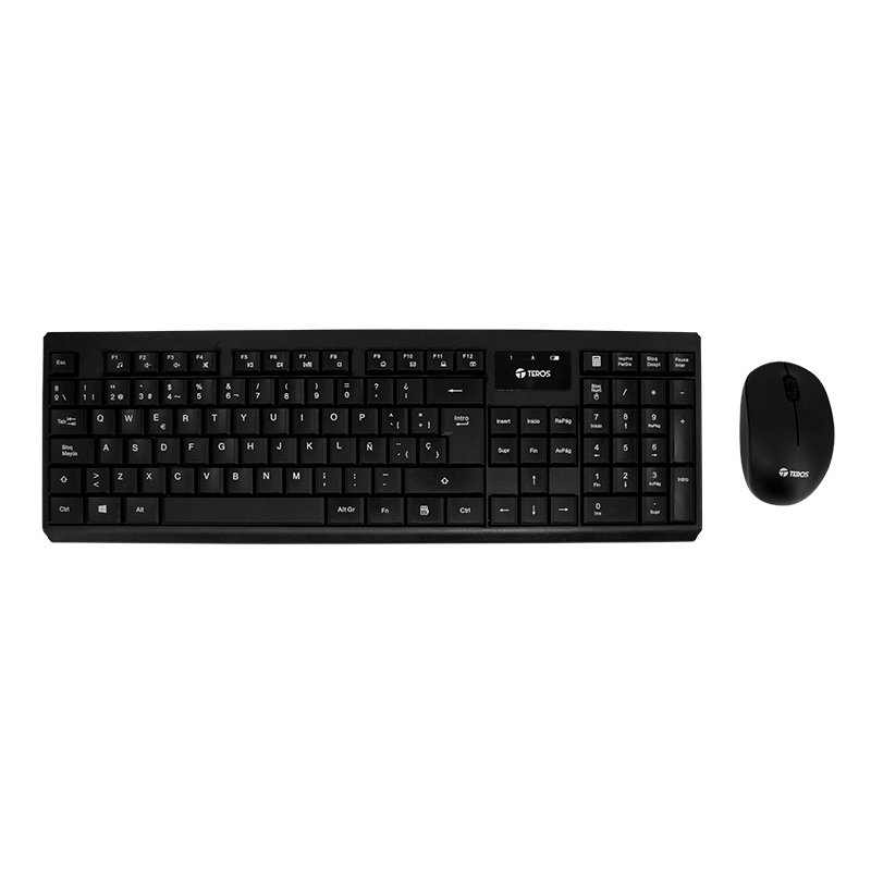 Combo Kit inalámbrico teclado y mouse TEROS TE-4071S, 2.4GHz, Receptor USB