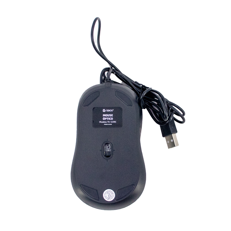 Vista 2 de teros - TE-1229S - Teclados y mouse - Mouse Óptico Teros TE-1229S USB Negro con DPI Ajustable (2000 DPI)