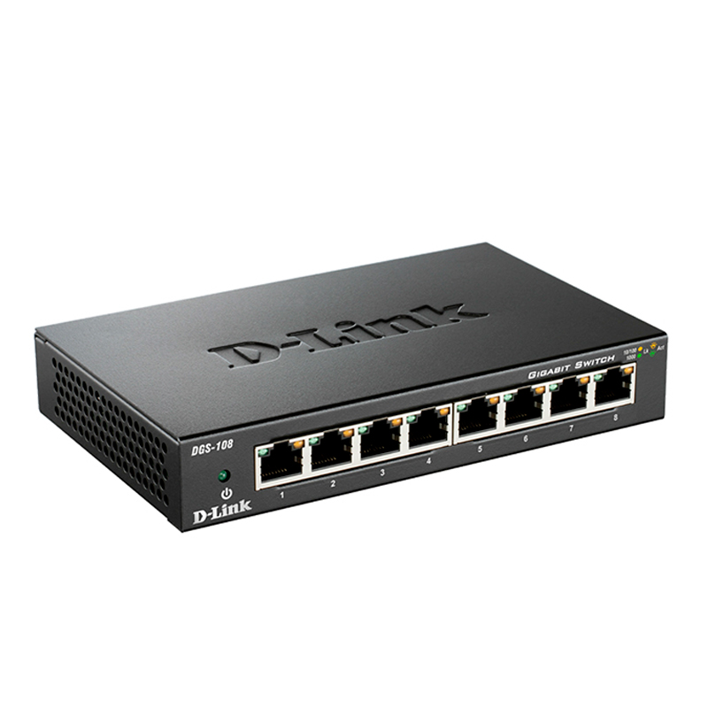 d-link - DGS-108 - Switches - Switch D-Link DGS-108 Gigabit Ethernet de 8 Puertos