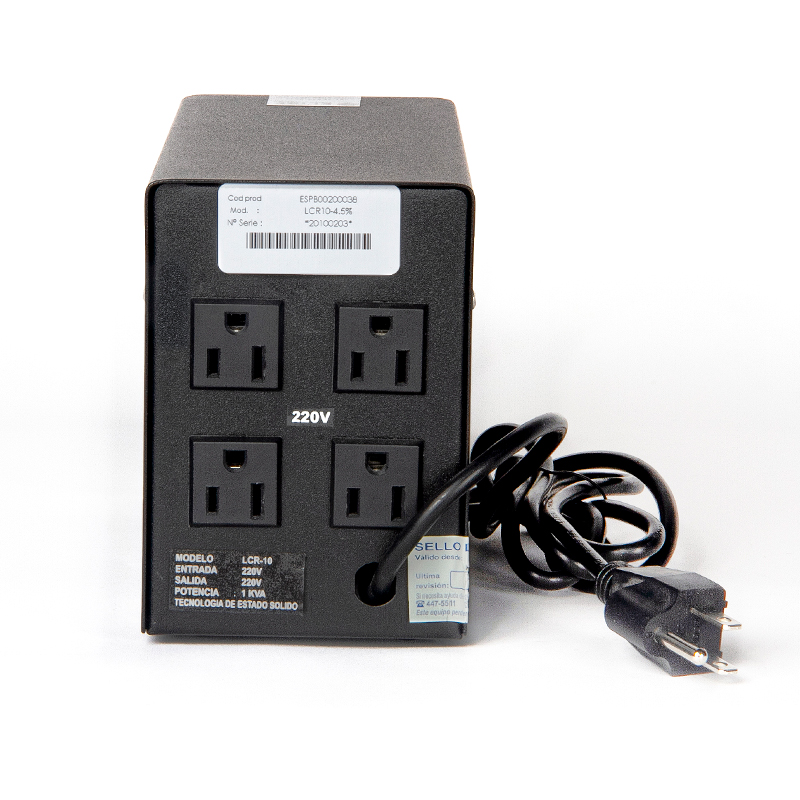 Vista 2 de elise - LCR15-4.5% - Estabilizadores y reguladores - Estabilizador Elise Poder Safe LCR15 1.5kVA 4 Tomas