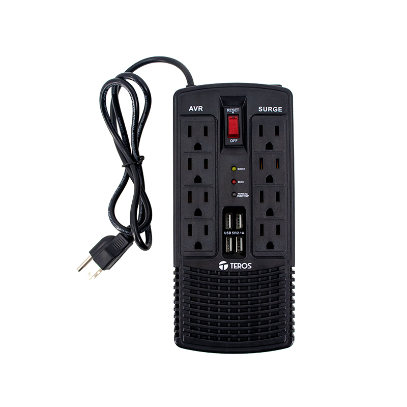 Vista 3 de teros - TE7180 - Estabilizadores y reguladores - Estabilizador Teros TE-7180 AVR 1200VA / 600W